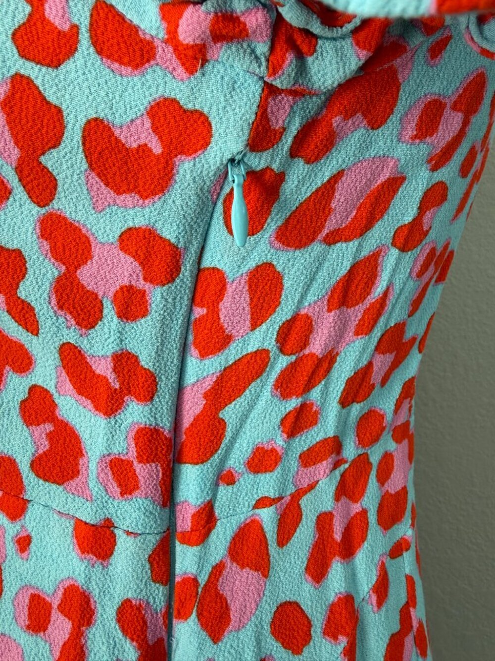 DVF DIANE VON FURSTENBERG Elena Blue Leopard Midi Dress 8 - Picture 10 of 12